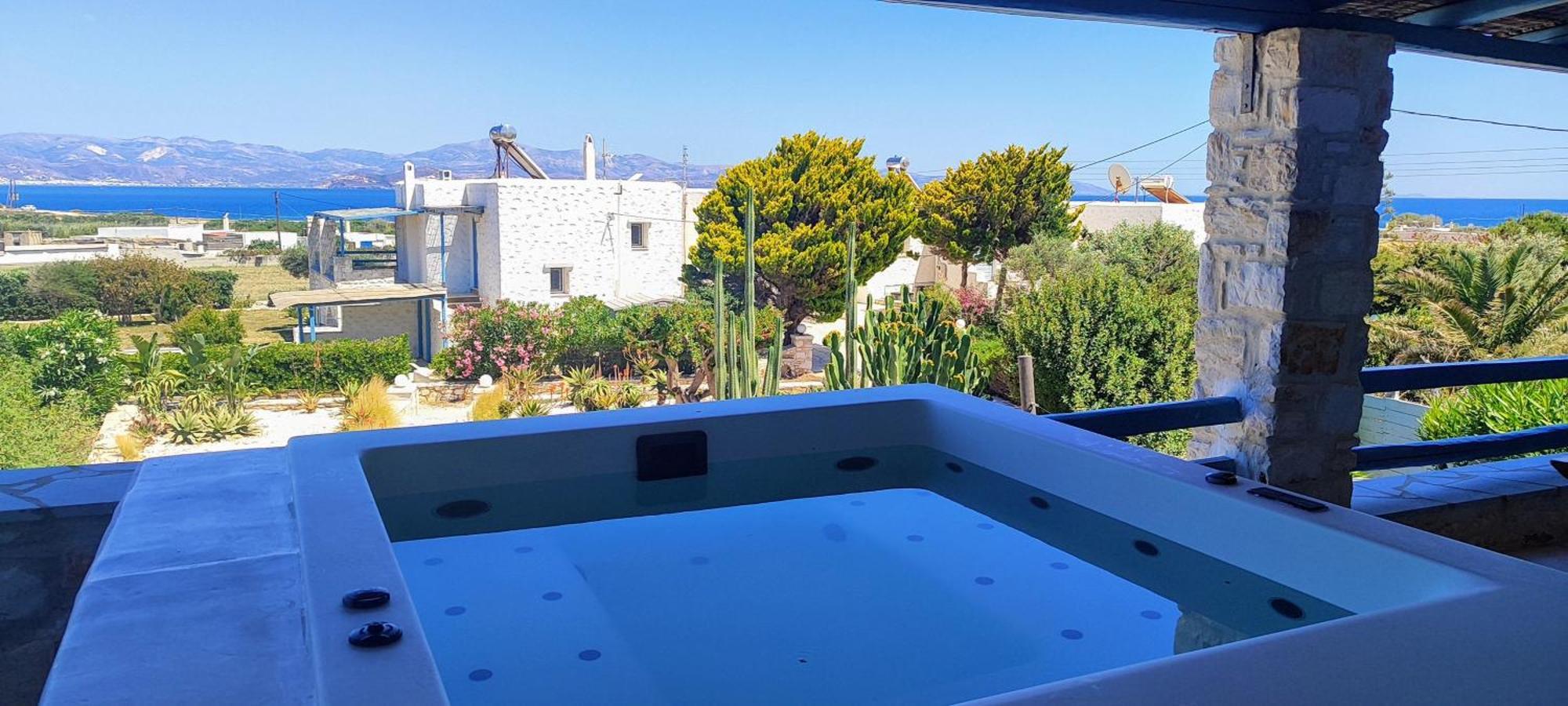 Island Magic - Seaview Villa With Jacuzzi Pool Ambelas Dış mekan fotoğraf